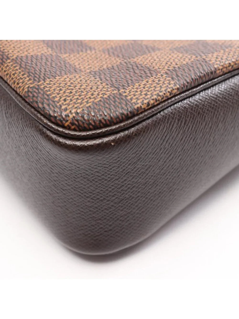 Louis Vuitton Trousse Makeup Damier Ebene Canvas Leather Handbag